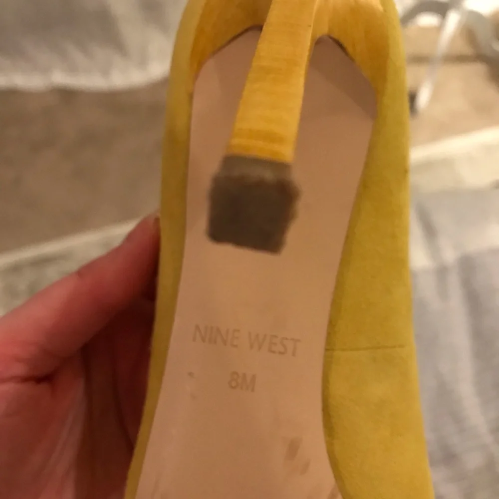 Nine West Yellow Suede Tatiana Heel - Picture 6 of 9